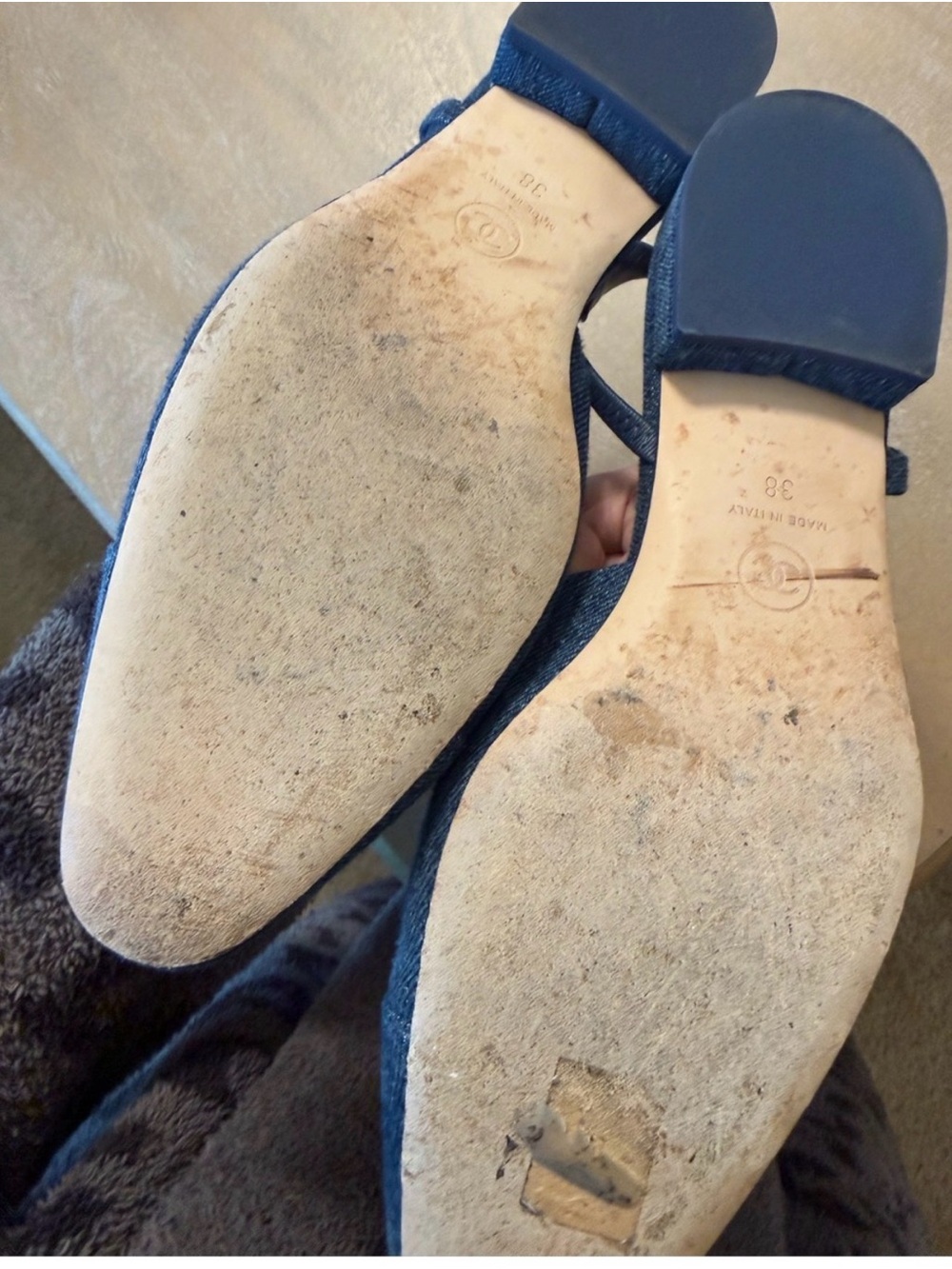 💙💙 CHANEL Denim Cap Toe CC Slingback Flats 2026 💙💙 - Picture 10 of 13